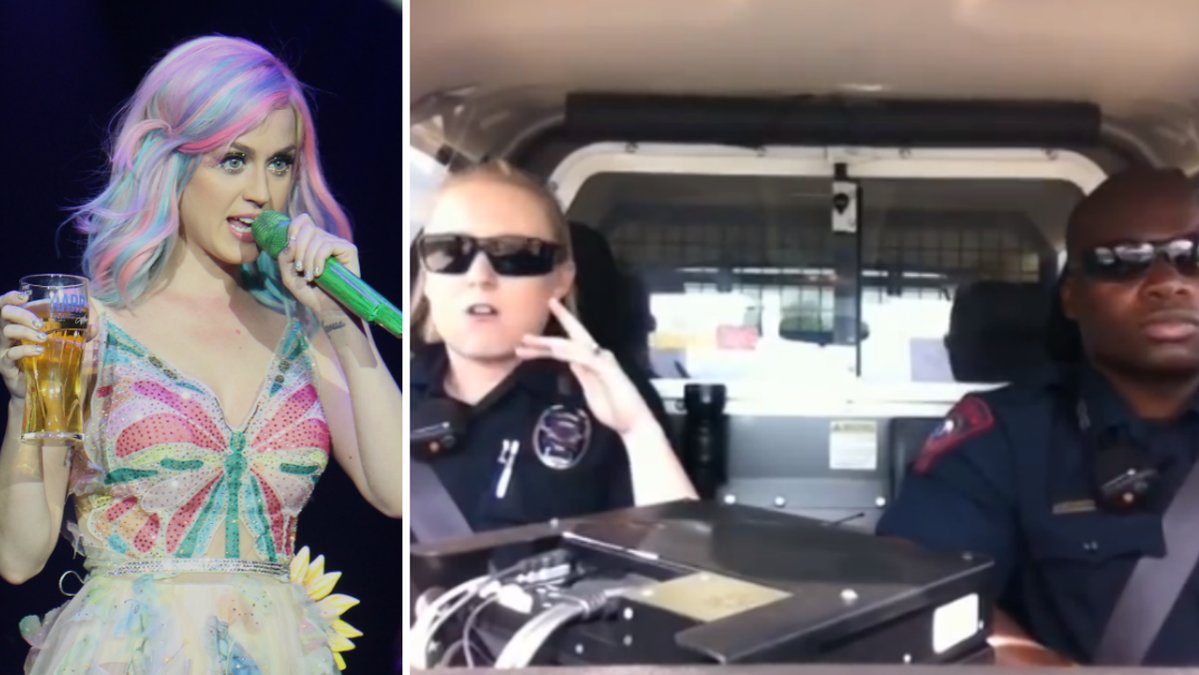 Se när poliserna kör Katy Perrys hitlåt.